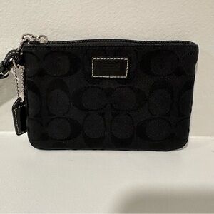 Vintage Coach Signature Canvas Black Wristlet